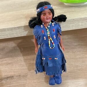 Vintage 1960's Indian/Native American Doll Girl Woman with Baby on her back!